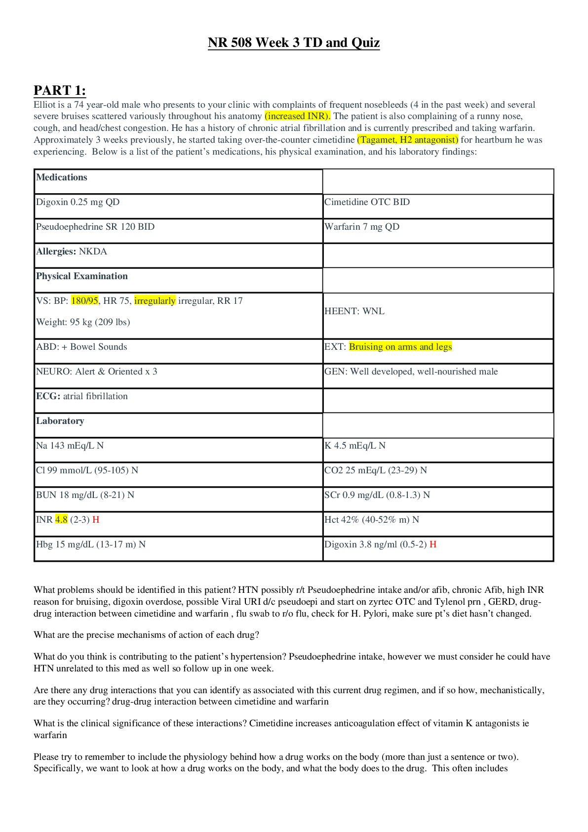 Preview image of NR 508 Week 3 TD and Quiz document